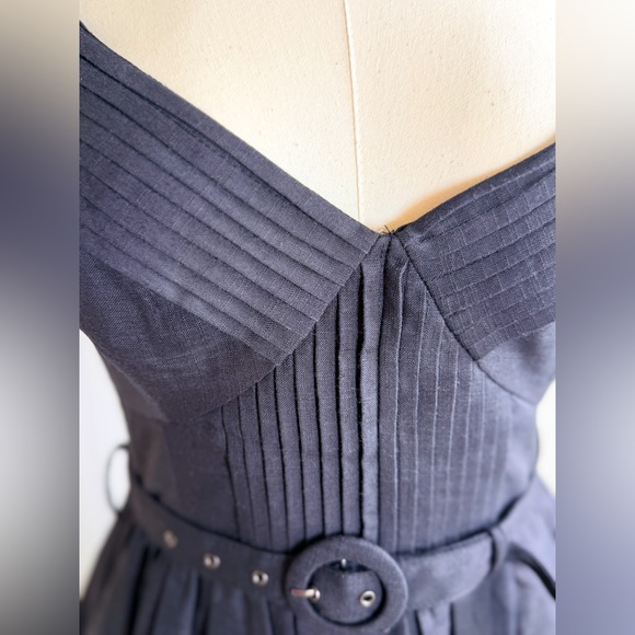 NEW En Saison Black Ginger Olive Iris Midi Dress - Picture 2 of 5